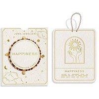 Joma Jewellery Affirmation Card , Happiness , Gold Plated , Bracelet , 17.5Cm Stretch