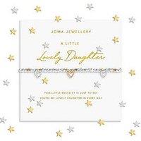 Joma Jewellery Sparkle Confetti A Little , Lovely Daughter , Silver & Gold Plated , Bracelet , 17.5Cm Stretch