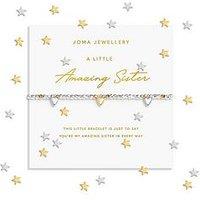 Joma Jewellery Sparkle Confetti A Little , Amazing Sister , Silver & Gold Plated , Bracelet , 17.5Cm Stretch