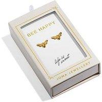 Joma Jewellery Moments To Shine , Bee Happy , Gold Plated , Stud Earrings