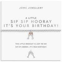 Joma Jewellery A Little , Sip Sip Hooray It'S Your Birthday! , Silver Plated , Bracelet , 17.5Cm Stretch