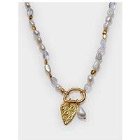 Katie Loxton Pearla Solesi Necklace , Gold Coated , 42Cm