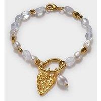Katie Loxton Pearla Solesi Bracelet , Gold Coated , 19Cm
