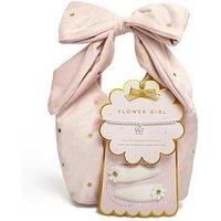 Katie Loxton Kids' Bow Handbag A Little Gift Set , Flower Girl , Silver Plated , Bracelet & Set Of 2 Hair Clips , 15.5Cm Stretch