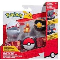 Pokemon Charmander Clip &Lsquo;N' Go Belt Set - 2-Inch Charmander Battle Figure With Clip &Lsquo;N' Go Belt Plus Premier And Luxury Ball Accessories