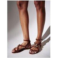 South Beach Faux Suede Starfish Strappy Sandal - Brown