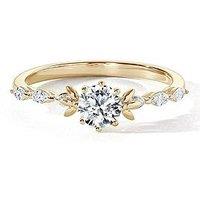 Created Brilliance Willow 9Ct Yellow Gold 0.90Ct Tw Lab Grown Diamond Petal Engagement Ring
