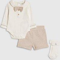 River Island Baby Boys 3 Piece Bodysuit Set - Beige