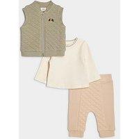 River Island Baby Boys Quilted Gilet Set - Khaki