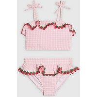 River Island Mini Girls Strawberry Bow Tankini Set - Pink