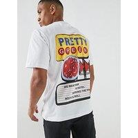 Pretty Green Big Beat Hotel Back Print Short Sleeve T-Shirt - White