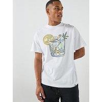 Pretty Green Gin And Tonic Graphic Print Short Sleeve T-Shirt - White