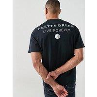 Pretty Green Refractive Boxy Fit Short Sleeve T-Shirt - Black