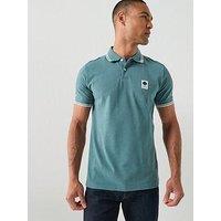 Pretty Green Rayner Tipped Collar Short Sleeve Polo Shirt - Green
