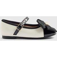 River Island Mini Girls Rose Bow Ballerina Pumps - Cream