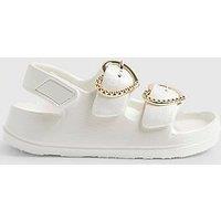 River Island Mini Girls Double Strap Moulded Sandals - White