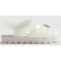 River Island Mini Girls Pearl Shell Jelly Sandals - Cream