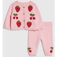River Island Baby Girls Strawberry Cardigan Set - Pink