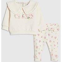 River Island Baby Girls Ditsy Bear Sweatshirt Set - Cream