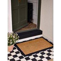 Very Home Black Border Coir Doormat 45X75Cm