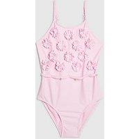 River Island Older Girls 3D Floral Swimsuit - Pink