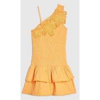 River Island Older Girls Crochet Flower Dress - Orange