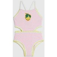 River Island Older Girls Lemon Cut Out Swimsuit - Pink
