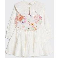 River Island Mini Girls Floral 2In1 Shirt Dress - White