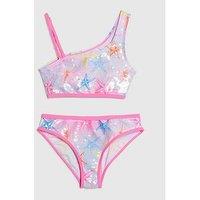 River Island Older Girls Sequin Starfish Bikini Set - Blue