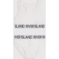 River Island Older Girls Crop Top And Brief Set - White