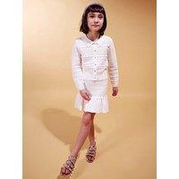 River Island Older Girls Floral Skirt Set - White