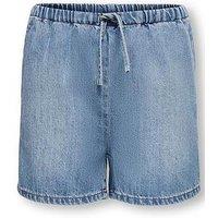 Only Kids Girls Pull On Denim Shorts - Blue
