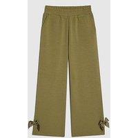 River Island Older Girls Bow Wide Leg Trousers - Khaki