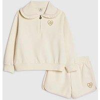 River Island Older Girls Heart Collar Sweatshirt Set - Cream