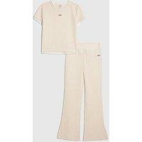 River Island Older Girls Plaited T-Shirt Set - Cream