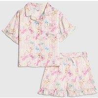 River Island Older Girls Bunny Stripe Satin Pyjamas - Pink