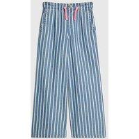 River Island Older Girls Stripe Wide Leg Jeans - Blue