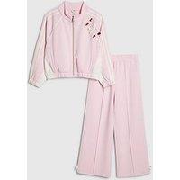 River Island Older Girls Rosette Bow Tracksuit Set - Pink