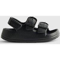River Island Mini Boys Moulded Double Strap Sliders - Black