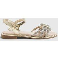 River Island Older Girls Diamonte Strappy Sandals - Gold