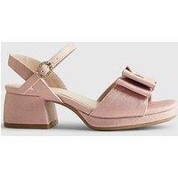 River Island Older Girls Glitter Bow Heeled Sandals - Pink