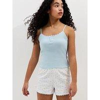 New Look 915 Girls Cotton Floral Cami And Shorts Pyjama Set - Light Blue
