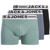 Jack & Jones Junior Boys 3 Pack Sense Trunks - Mineral Blue