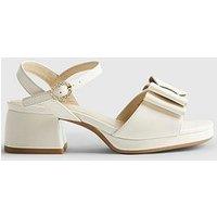 River Island Older Girls Patent Bow Heeled Sandals - Cream