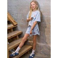 Only Kids Girls Co-Ord Sweat Shorts - Light Blue