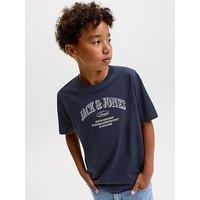 Jack & Jones Junior Boys Denver Logo Short Sleeve Tshirt - Navy