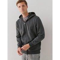 The Very Collection Essential Zip Through Hoodie - Charcoal