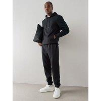 The Very Collection Men'S Essentials Overhead Hoodie And Joggers Tracksuit Set - Black