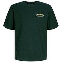 Jack & Jones Junior Boys Back Print Relaxed Short Sleeve Tshirt - Green