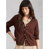 White Stuff Nova Linen Blend Cardigan - Brown